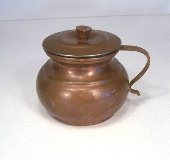 Pitcher Copper Pot Lid Handle Lid Wooden Knob Portugal Etsy
