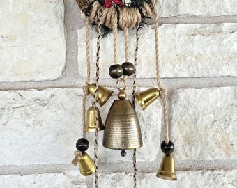 Witches Bells, Yule Witches Bells Wreath, Protective Home Decor, Witches Bells for Door