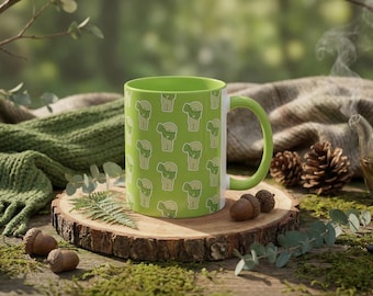 Green Cozy Smiski Pattern Accent Mug