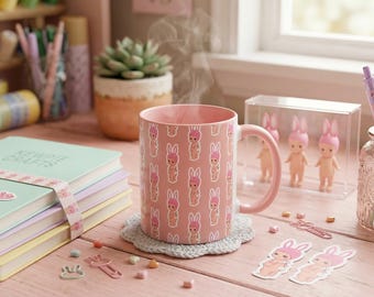 Pink Sonny Angel Pattern Accent Mug