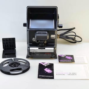 Goko G-1001 Super8 Movie Film Viewer Editor Outfit Near Mint Condition in Box, Fully Verified, Bright Screen, Smooth Operation, w/ 200&#39; Reel