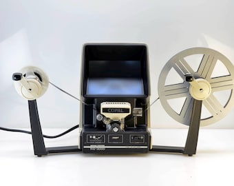COPAL RS-3000 Dual 8mm Movie Film Editor for Super8 & Regular 8mm Film, Large Bright Screen, Like New Condition in Box with Owner Manual