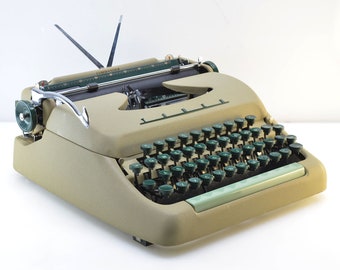 RARE 1957 'Commander' Smith-Corona Typewriter, 3-Tone Green ColorMid-Century, Serviced in Excellent Working &  GORGEOUS Cosmetic Condition