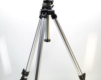 Bogen Manfrotto 3021 Aluminum Tripod with 3025 Head for ALL Digital, 35mm, Medium & Large Format Cameras, Adjustable 14" to 75.5, Made Italy