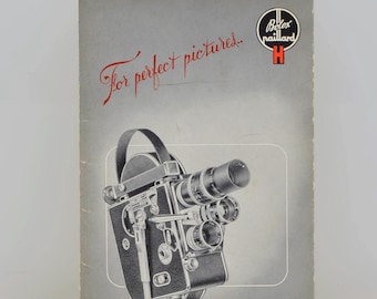 Original Bolex Paillard H8 Regular8mm Owner Instruction manual, 36 Pages, Complete with Fold-Outs, Vintage Movie Camera, Switzerland