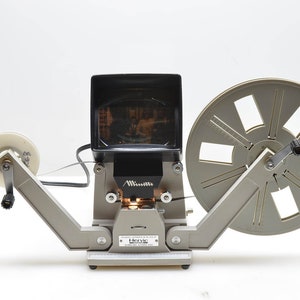 Minette Hervic S-5 Super8 Film Viewer Editor Fully Verified, BRIGHT Real Glass Screen, Non-Scratch, Easy Load, in Original Box with Manuals