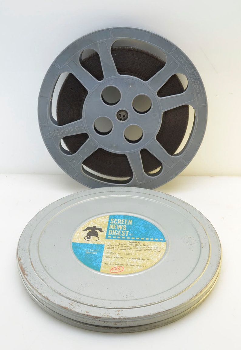 Theater Room Vintage l Decorative Movie Room 16mm Film: This Way to The White House 10.5 Metal Reel and Film Can Election Accent