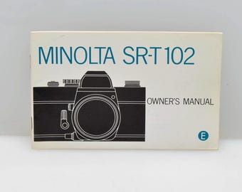 Original 1973 Minolta SR-T 102 35mm Camera Owner Instruction Manual, Perfect Condition, 43 Pages, Same info as SR-T 101