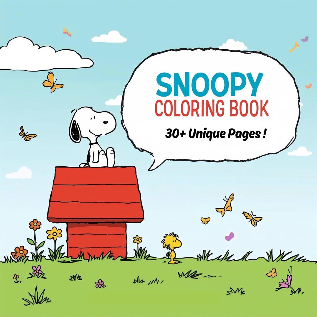 Snoopy Coloring Book for Kids and Adults | Cute Peanuts Characters ...