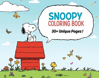 Snoopy Coloring Book for Kids and Adults | Cute Peanuts Characters Coloring Pages | Relaxing Christmas Coloring Book Printable PDF