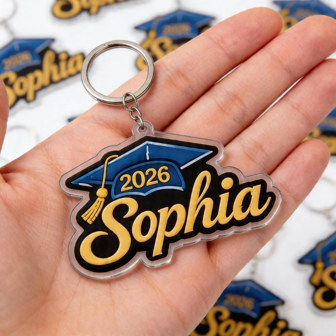 Personalized Class of 2026 Graduation Keychain, Custom Name Acrylic ...