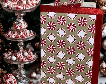 Peppermint Candy Christmas-Themed Covered Notebook