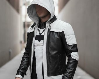 Rote Haube Kunstleder Jacke: Jason Todd Arkham Knight Cosplay