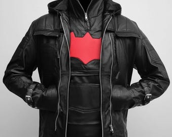 Handmade Red Hood Jacket & Bat-Style Vest | Arkham Knight Inspired Jason Todd Cosplay Set