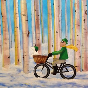 Print: &quot;Signore Greve -- Winter Commute&quot; by Gina Edwards (8x10)