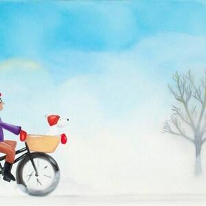 Print: &quot;Signore Greve -- Frosty Winter Day&quot; by Gina Edwards (9.25x19.25)
