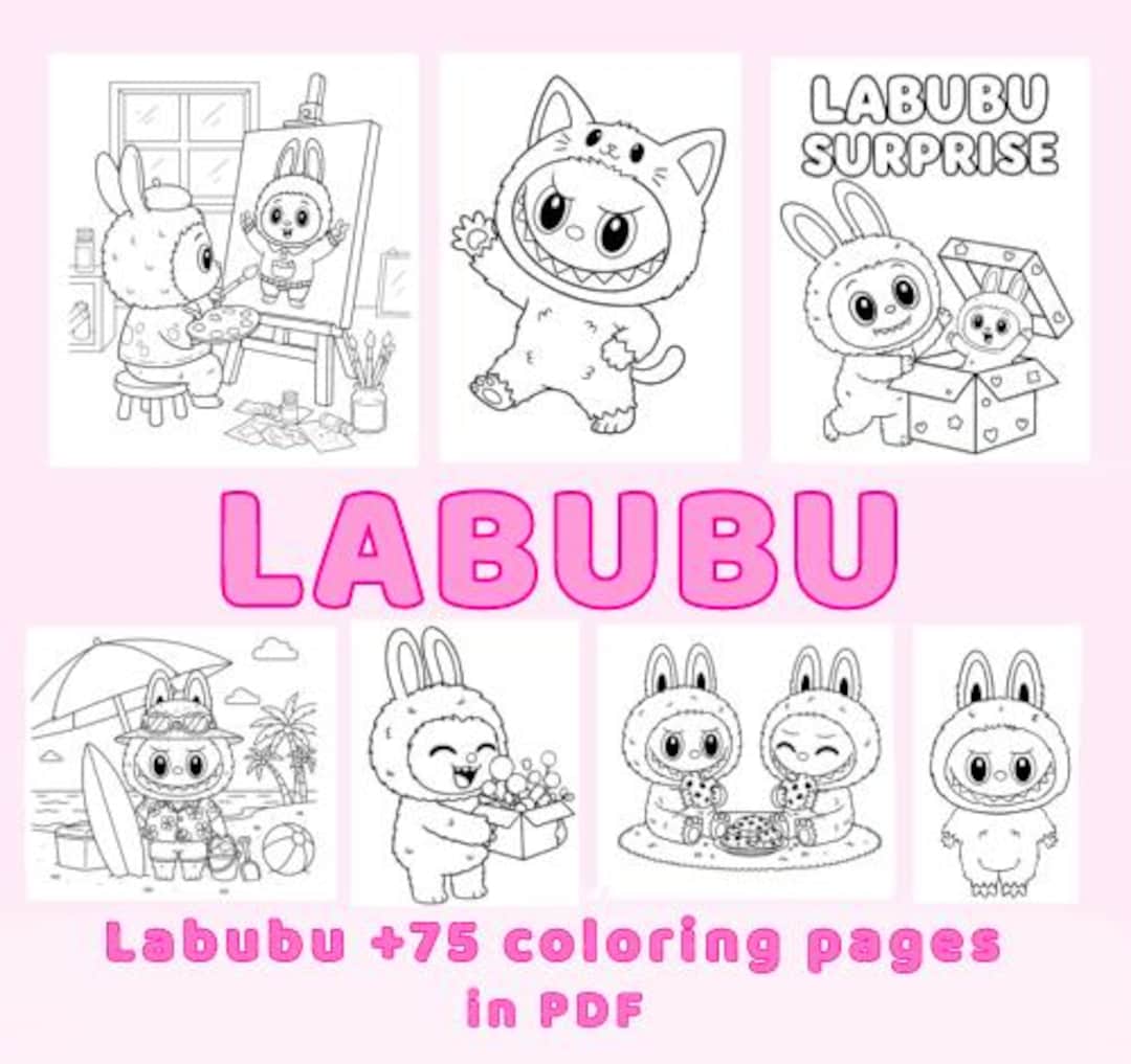 Labubu Pdf Labubu +75 Coloring Pages PDF / Labubu Coloring Pages PDF Printables - Etsy