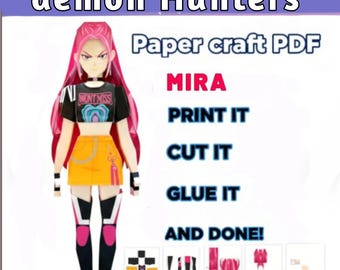 Kpop Demon Hunters Papercraft Zoey Printable PDF / Kpop Demon