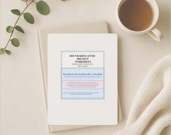 Hoja de trabajo para establecer límites tras una ruptura / Material imprimible diseñado por terapeutas / Herramienta para la claridad emocional y la autorreflexión.