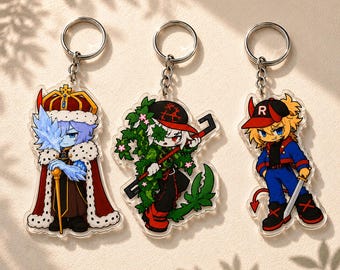 Block Tales Keychain, Griefer, Cruel King, Player, Gamer Gift, Backpack Charm