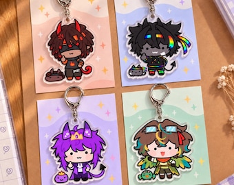 Unstable Universe Quartet Chibi Keychain, SpokeIsHere, ParrotX2, Wemmbu, FlameFrags Fanmade Bagcharm