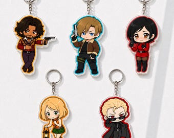 Resident Evil 4 Keychain, Wesker Leon Ashley Luis Ada, RE4 Fan Gift, Gamer Gift.