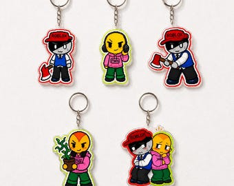 Roblox Bad Things Ivan & Andrew Pixel Keychain, Fanmade Bag Charm, Gamer Gift
