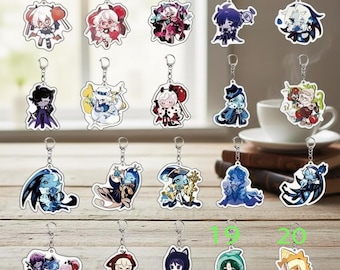 Cookie Run Keychains - Shadow Milk Cookie and Pure Vanilla Cookie...