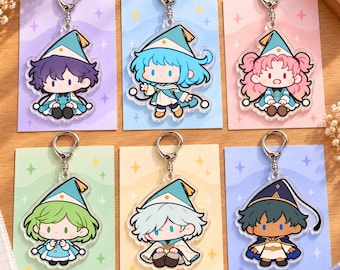Witch Hat Atelier Chibi Keychain, Qifrey Olruggio Coco Agott Tetia Richeh, WHA Bagcharm Fanmade