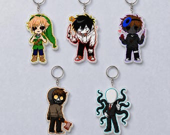 Creepypasta Acrylic Keychain, Fanmade Horror Bag Charm, Halloween Gift