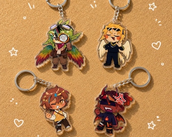 Unstable Universe Inspired Acrylic Keychains – parrotx2, theobaldthebird, flamefrags, lomedy