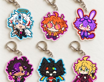 MCYT Acrylic Keychain, Eggchan Squiddo Spoke Ashwag Judelow Sharpness, Minecraft Bag Charm