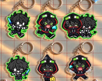 ThatMob Twixxel Chibi Acrylic Keychain, MCYT Fan Gift, Minecraft Bag Charm
