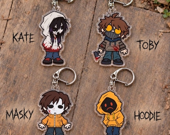 Creepypasta Acrylic Keychain, Kate, Toby, Masky & Hoodie Halloween Horror Fan Gift