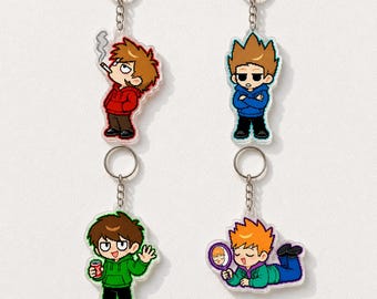 Eddsworld Pixel Keychain, Acrylic Bag Charm, Fanmade Gift