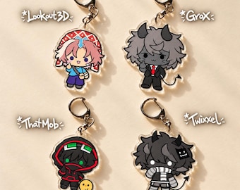 MCYT Chibi Acrylic Keychain, Minecraft ARG Fan Gift, Bag Charm