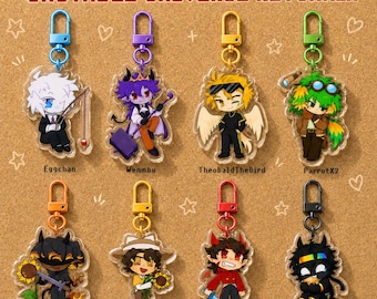Unstable Universe Keychains, Eggchan, Wemmbu, ParrotX2, Theo, FlameFrags, Lomedy, SpokeIsHere, Mapicc, Chibi FanArt