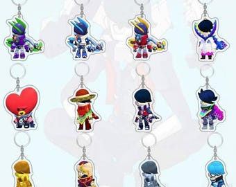 Edgar Brawl Stars Acrylic Keychain, Gift For, Brawl Stars Keychain, Colette, Brock, Cute Metal Pin