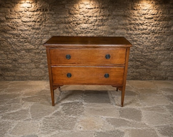Antique Georgian Mahogany Two Drawer Chest | Regency Bedside Cabinet c.1810–1830