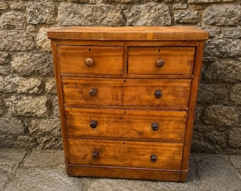 Victorian Pine Chest of Drawers c1860 | Antique Pine Chest | Two Over Three Drawer Chest | Country House Storage