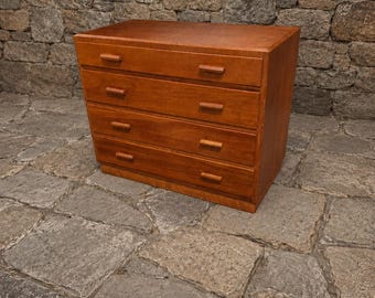 Mid Century Chest of Drawers | Vintage 1960s Wooden Chest | Danish Style Bedroom Storage | Retro Furniture