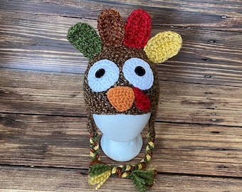 TURKEY hat Thanksgiving Turkey Trot hat (sizes nb - adult)