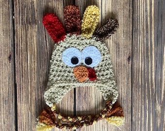 Baby TURKEY hat Thanksgiving Hat  (sizes nb - child)