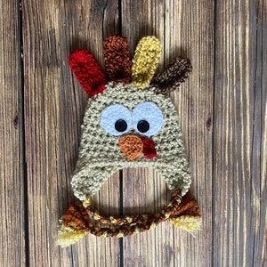 Baby TURKEY hat Thanksgiving Hat  (sizes preemie-child)