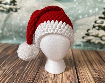 ¡Gorros de Papá Noel para toda la familia listos para enviar! Tallas desde prematuro hasta adulto.