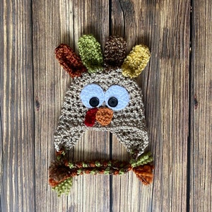 Baby TURKEY hat Thanksgiving Hat  (sizes preemie-adult)