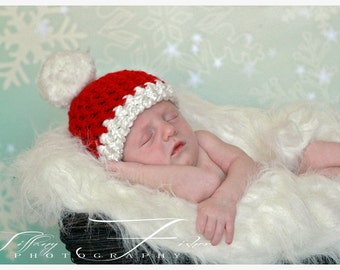 Santa hat beanie sizes NB through Adult Perfect for your baby's FIRST Christmas