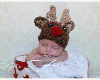 Baby Reindeer hat Christmas  (sizes nb - child)