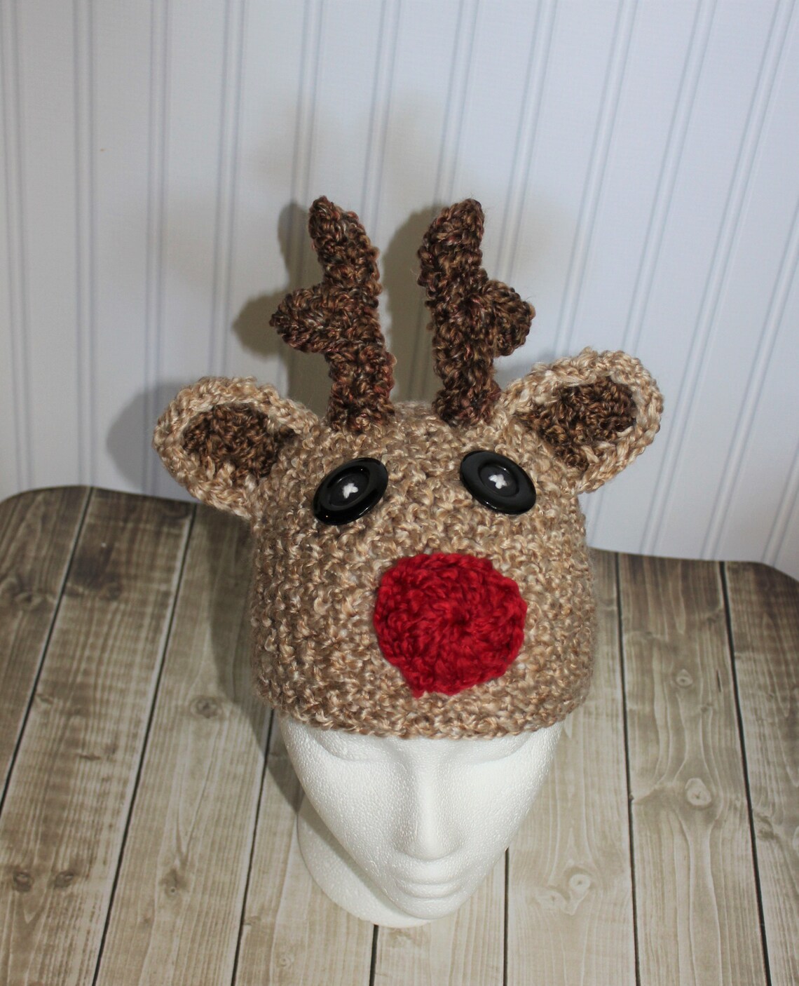 Baby Reindeer hat Rudolph Christmas beanie sizes nb-adult  Etsy