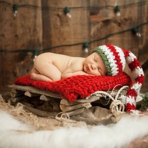 Christmas Elf hat baby stocking hat Baby First Christmas